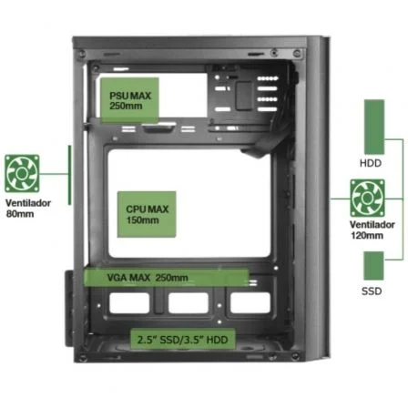 Anima Caja PC Tacens Anima AC6 MicroATX USB 3.0 Frontal Mesh Black sin Fuente de Alimentación